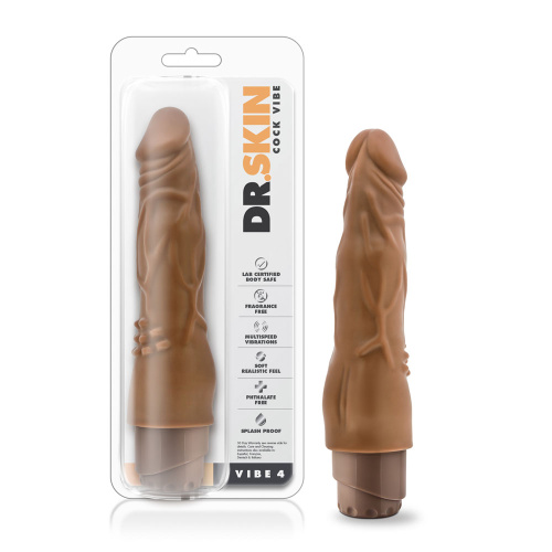 Dr. Skin - Cock Vibe 4 - 8 Inch Vibrating Cock - Mocha  2
