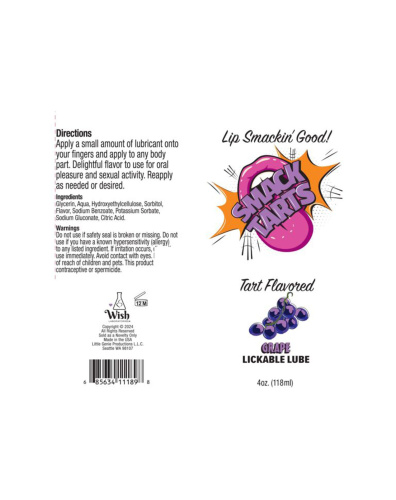 Smack Tarts 4oz Lickable Flavored Lubricant-Grape  2