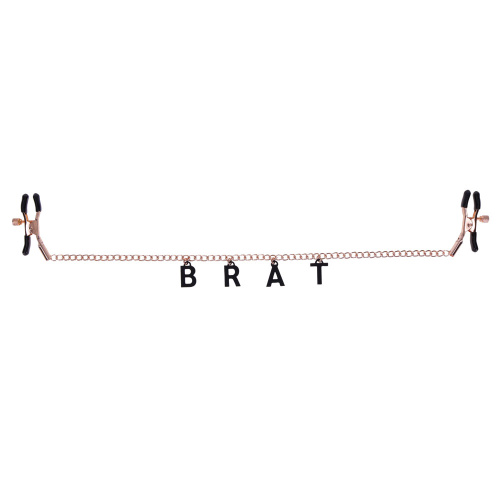 Brat Charmed Nipple Clamps - Rose Gold  2