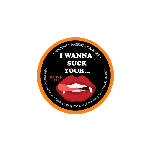 Naughty Massage Candle - I Wanna Suck Your... - Pumpkin Spice  3