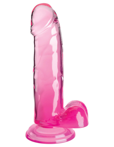 King Cock Clear 7 Inch With Balls - Pink  2