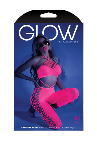 Own the Night Bodystocking - One Size - Neon Pink  2
