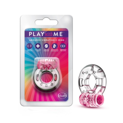 Play With Me - Arouser Vibrating C-Ring - Pink  3