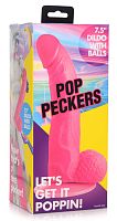 Pop Pecker 7.5 Inch Dildo With Balls - Pink