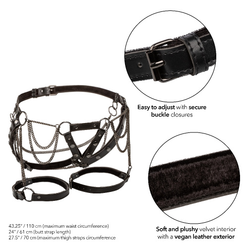 Euphoria Collection Thigh Harness With Chains - Black  4