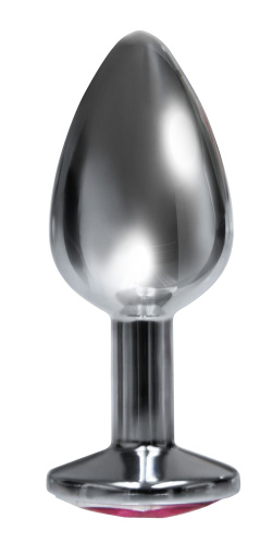 The 9's the Silver Starter Bejeweled Stainless  Steel Plug - Pink  3