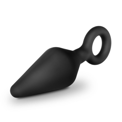 Anal Adventures - Platinum - Silicone Loop Plug - Small - Black  4