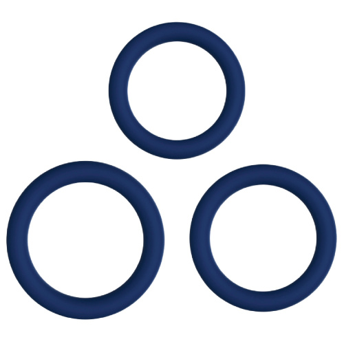 Tripple Grip Cock Ring Set - Blue  2