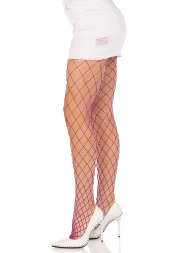 Spandex Diamond Net Tights - One Size - Purple  3