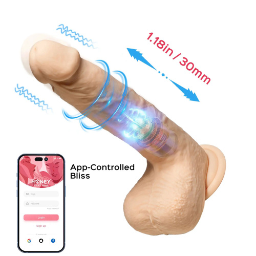 Luis-App Controlled 8.5" Real Thrusting Dildo With Clit Licker  2