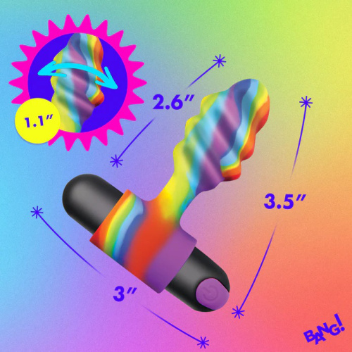 Vibrating Rainbow Butt Plug  5