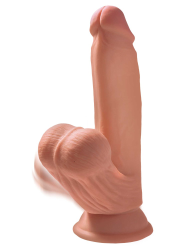 7 Inch Triple Density Cock With Swinging Balls - Tan  3