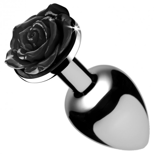 Black Rose Anal Plug - Large  2
