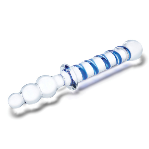 10 Inch Twister Dual-Ended Dildo - Clear/blue  2