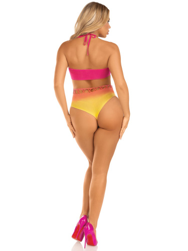 Ombre Halter Bodysuit - One Size - Sunset  5