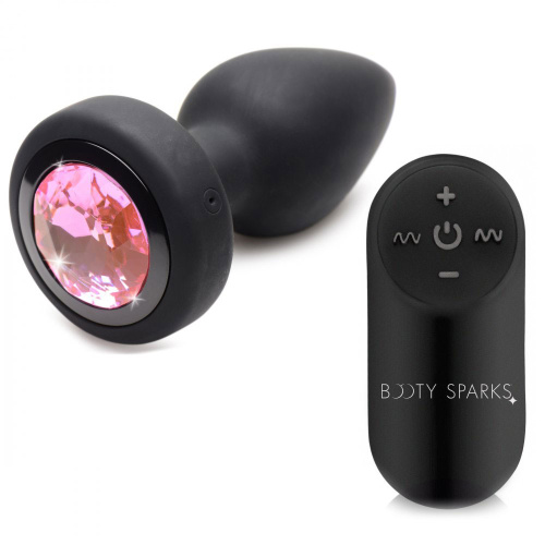 28x Silicone Vibrating Pink Gem Anal Plug With  Remote - Small  5