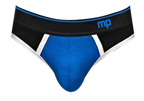 Retro Sport Panel Thong - S/ M - Black/ Blue  5