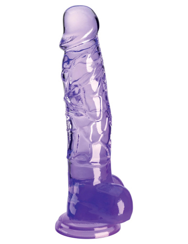 King Cock Clear 8 Inch With Balls - Purple  2