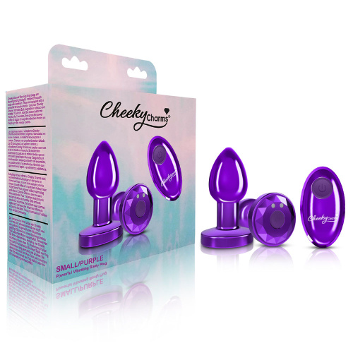 Vibrating Purple Metal Remote Plug - Small  2