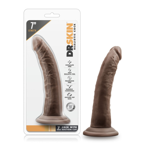 Dr. Skin - 7 Inch Cock With Suction Cup -  Chocolate  2