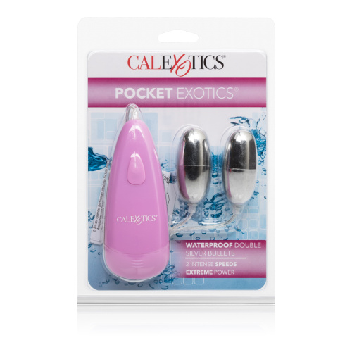 Pocket Exotics Waterproof Double Silver Bullets -  Pink  3