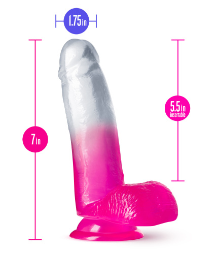 B Yours - Sugar Magnolia - 7 Inch Dildo - Fuchsia  2