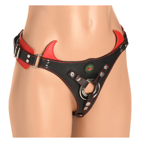 Horny Devil Strap-on Harness Red  2
