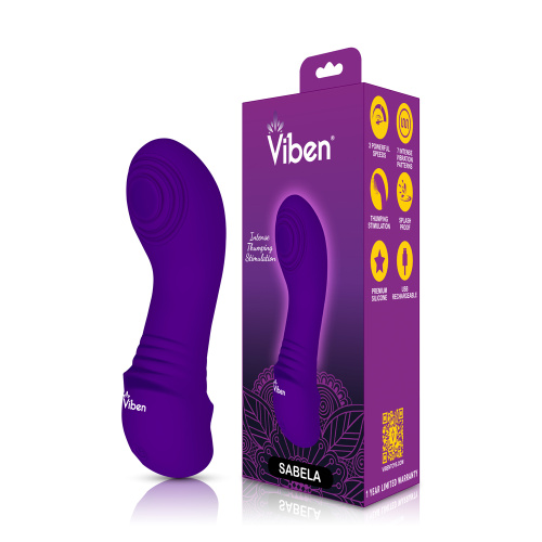 Sabela - Violet - Intense Mini G-Spot Vibe With Thumping Pad  2