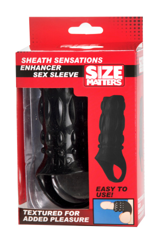 Sheath Sensations Enhancer Sex Sleeve - Black  3