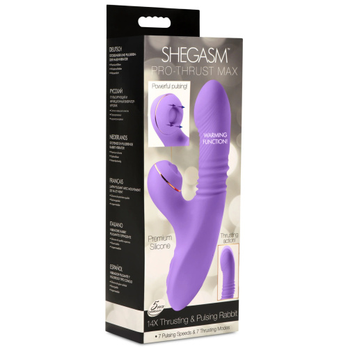 Pro-Thrust Max 14x Thrusting and Pulsing Silicone  Rabbit - Purple  2