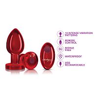 Vibrating Red Metal Remote Plug - Lg