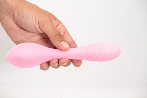 Harmonie Rechargeable Remote Silicone Bendable Vibrator - Pink  2