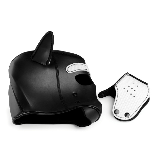Spike Neoprene Puppy Hood - White  5