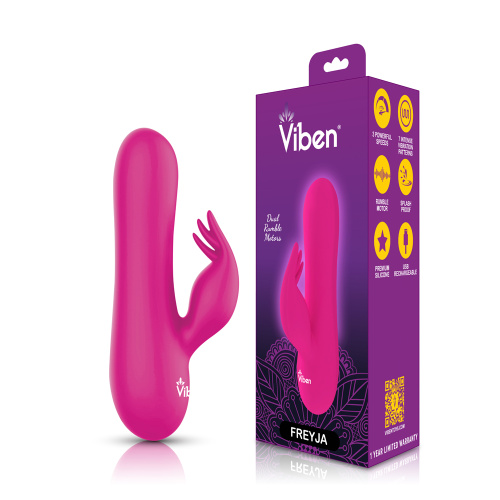 Freyja Mini Triple Ticklers Rabbit Vibe - Hot Pink  2