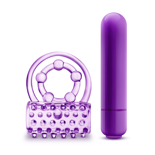 Play With Me - the Player - Vibrating Double Strap Ring - Purple  2