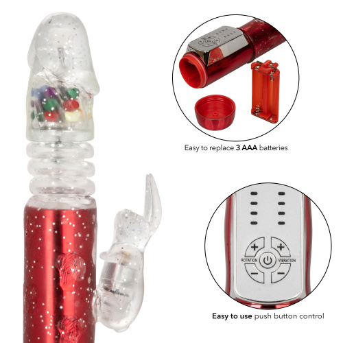 Naughty Bits Cumball Machine Thrusting Jack Rabbit Vibrator - Red  4