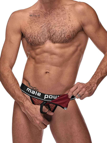 Cock Pit Net Cock Ring Jock - S/ M - Burgundy  3