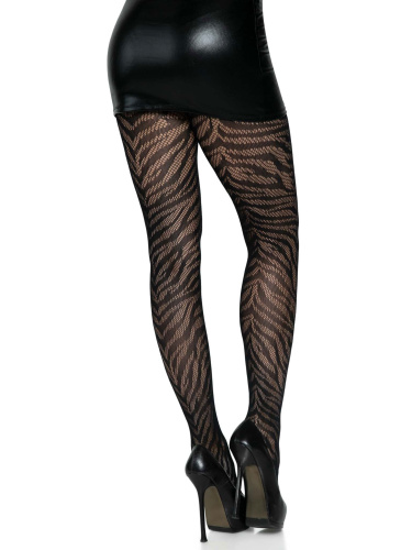 Zebra Net Tights - One Size - Black  3