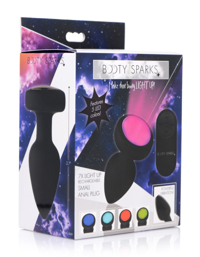 7x Light Up Rechargeable Anal Plug - Small  5