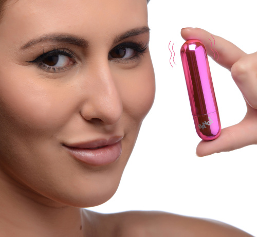 10x Rechargeable Vibrating Metallic Bullet - Pink  5
