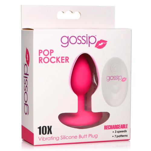 Gossip Pop Rocker 10x Vibrating Silicone Plug - Magenta  3