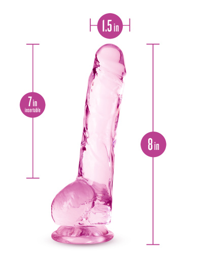 Naturally Yours - 8 Inch Crystalline Dildo - Rose  2