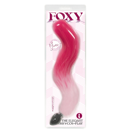 Foxy Fox Tail Silicone Butt Plug - Pink Gradient  2