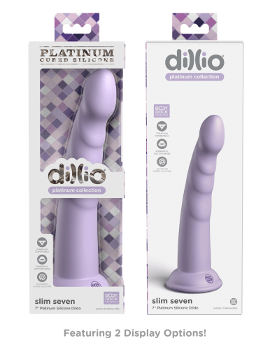 Dillio Platinum - Slim Seven 7 Inch Dildo - Purple  2