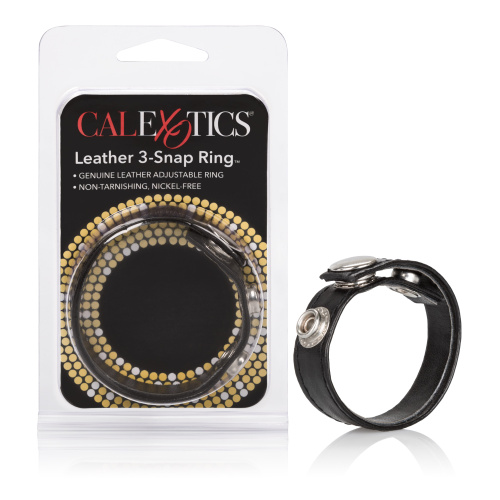 Leather Black 3-Snap Ring  5
