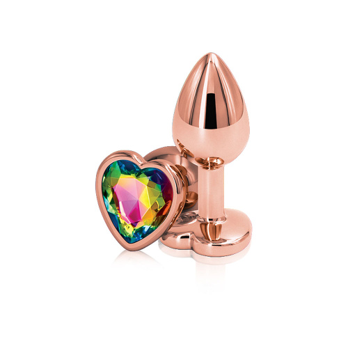 Rear Assets - Rose Gold Heart - Small - Rainbow  2