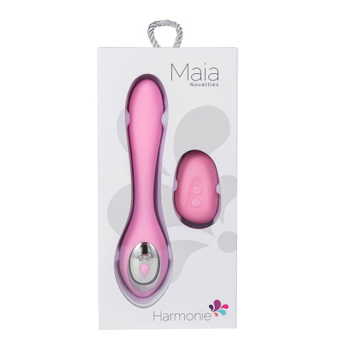 Harmonie Rechargeable Remote Silicone Bendable Vibrator - Pink  5