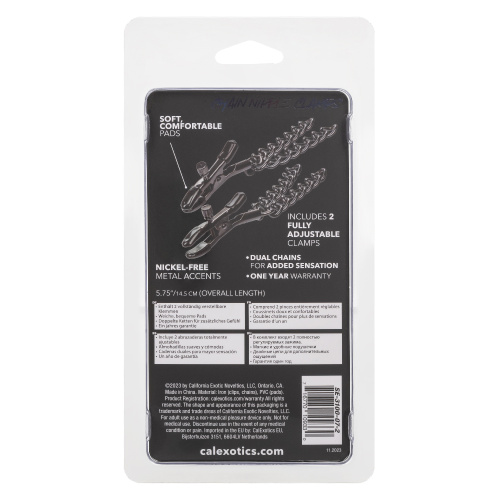 Euphoria Collection Chain Nipple Clamps - Black  2