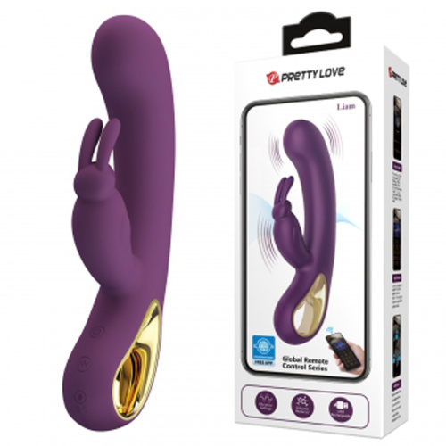 Liam Global App Control Rabbit Vibrator - Purple  2