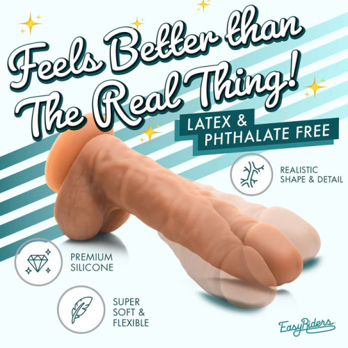 Easy Riders 7" Silicone Dildo With Balls - Medium  3